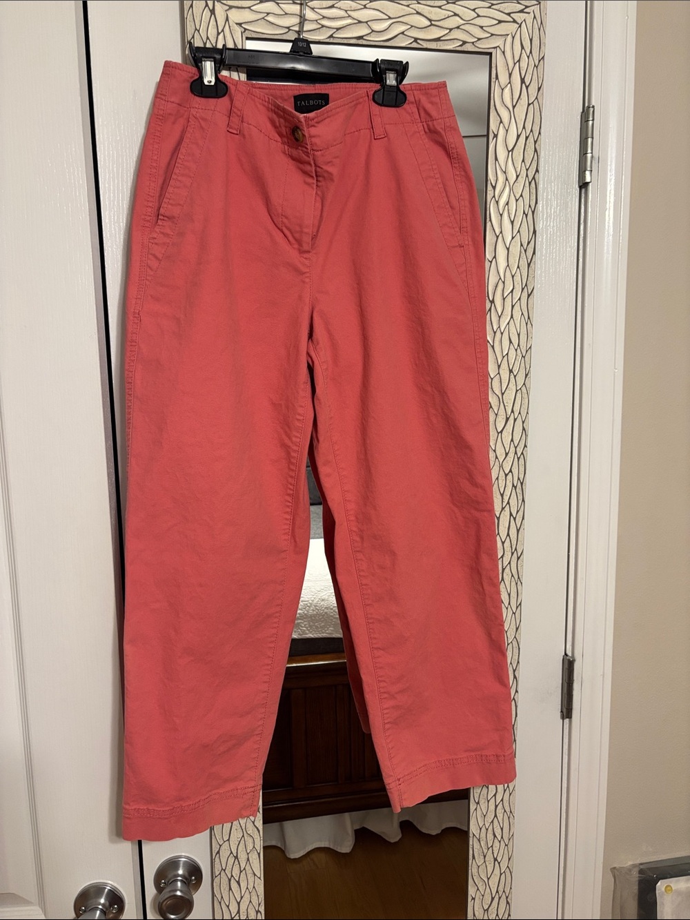 Talbots Pinkish Coral Colored Wide Leg Cotton Pants